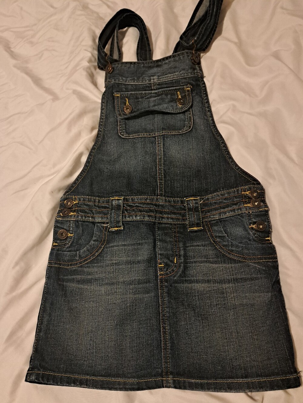 Guess Dark Denim Women Overall Mini Skirt – Casual Blue Jean Style